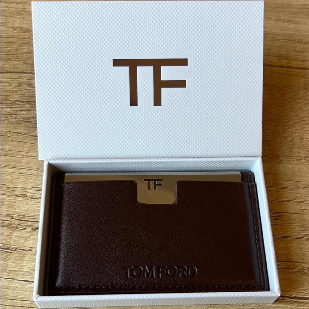 Tom Ford Dark Brown Leather Card Holder